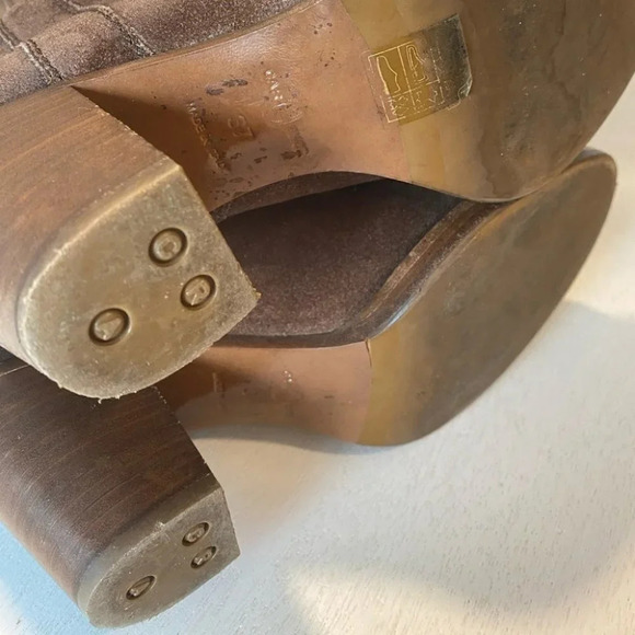 The Car Shoe Prada Suede Tall Boots Perforated - Picture 8 of 9